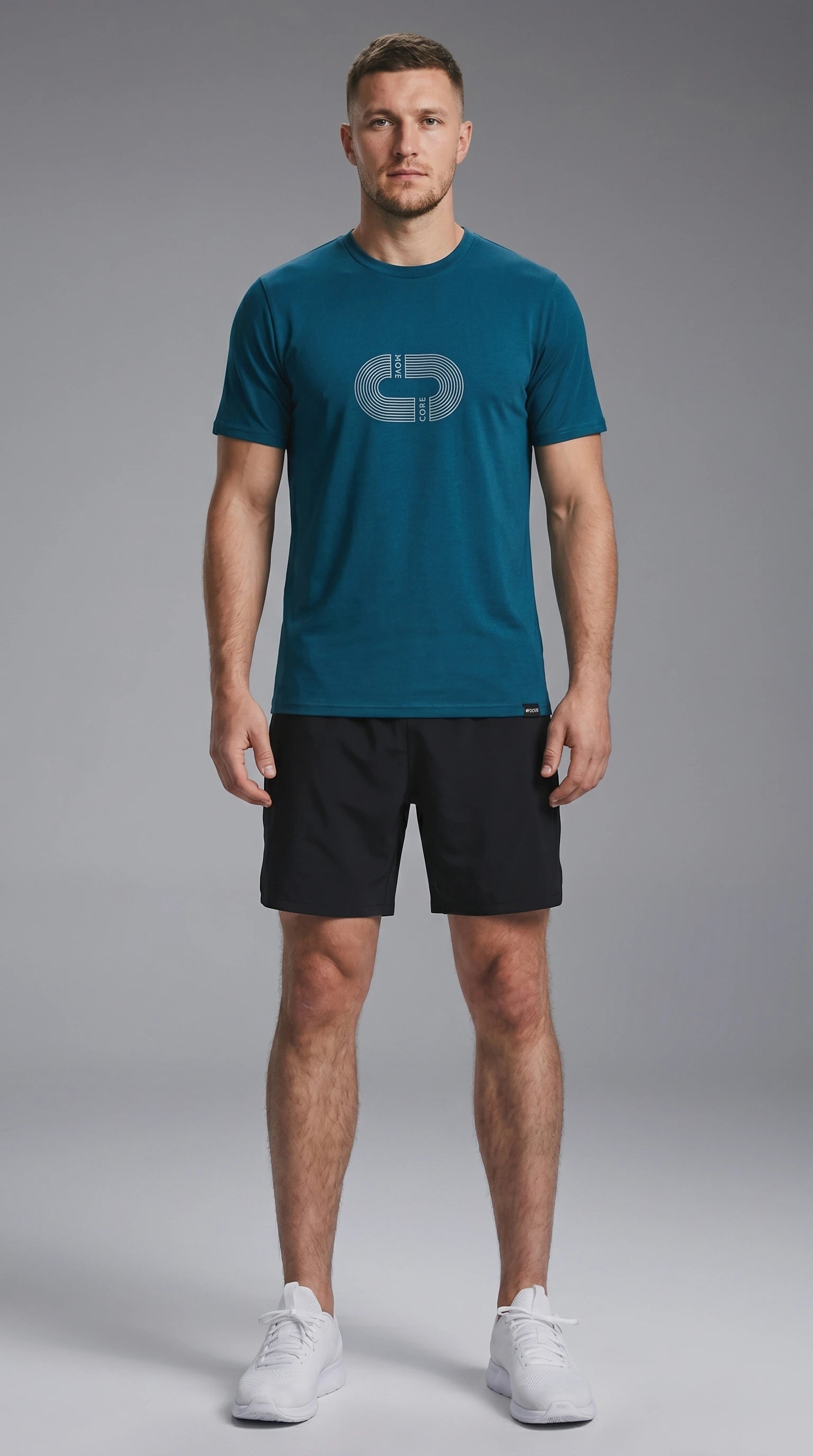 REPBORN Move Herren T-Shirt Petrol Frontansicht